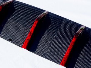 FIAT 500 Rear Diffuser in Carbon Fiber - Estremo Aerography - Red Candy
